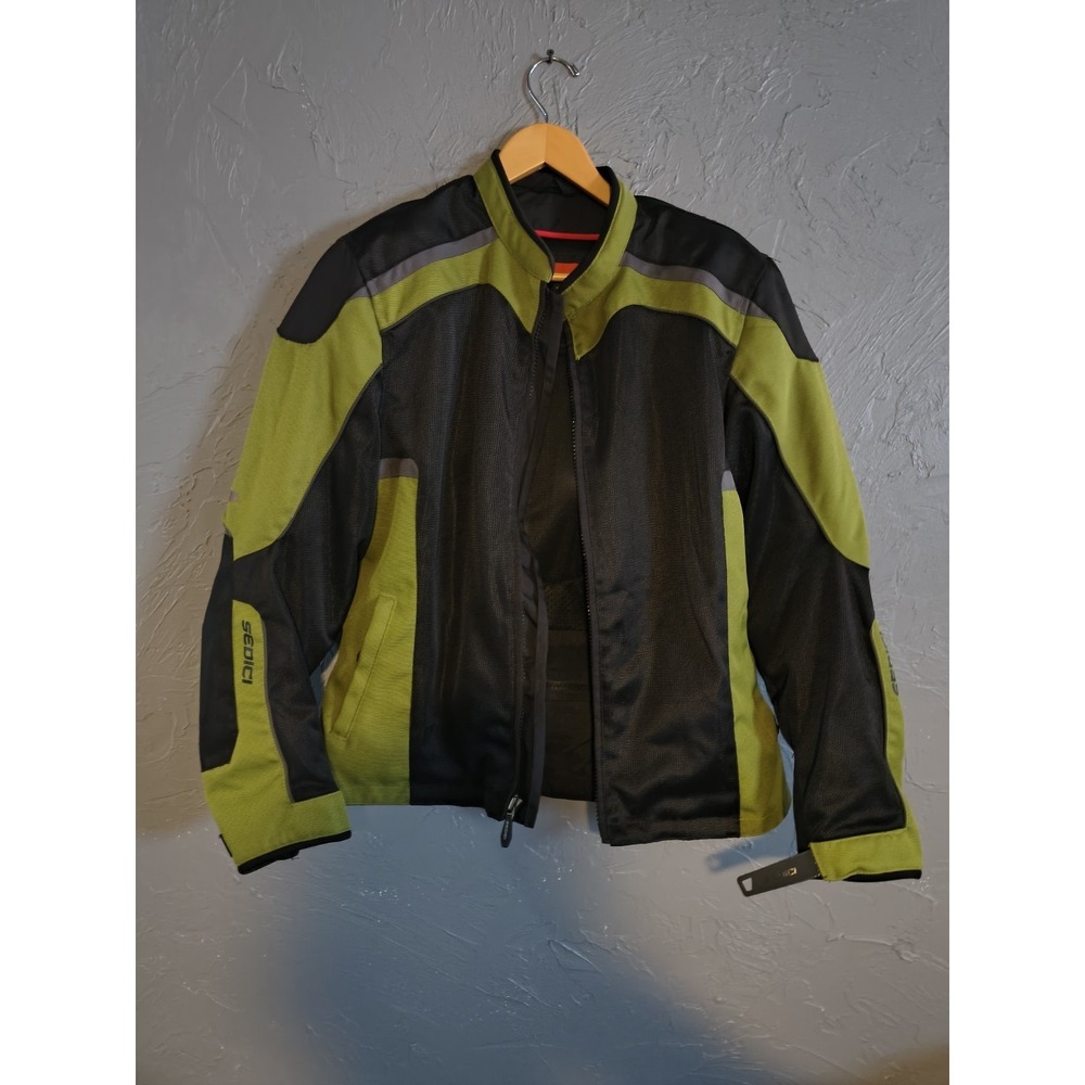 Sedici Federico 2 Mesh Jacket Men XL Black/Green Pad/reinforced Read Description